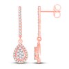 Thumbnail Image 1 of Diamond Teardrop Dangle Earrings 1/2 ct tw Round 14K Rose Gold