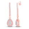 Thumbnail Image 2 of Diamond Teardrop Dangle Earrings 1/2 ct tw Round 14K Rose Gold