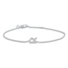 Thumbnail Image 1 of Diamond Initial R Bracelet 1/20 ct tw Round 14K White Gold 7"
