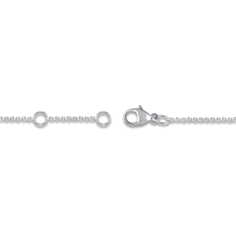 Main Image 3 of Diamond Initial R Bracelet 1/20 ct tw Round 14K White Gold 7"