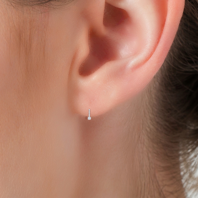 Main Image 3 of Diamond Dangle Earrings 1/2 ct tw Round 14K White Gold