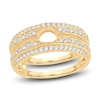 Thumbnail Image 1 of Diamond Double Row Enhancer Band 1/2 ct tw Round/Baguette 14K Yellow Gold