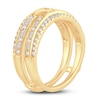 Thumbnail Image 2 of Diamond Double Row Enhancer Band 1/2 ct tw Round/Baguette 14K Yellow Gold