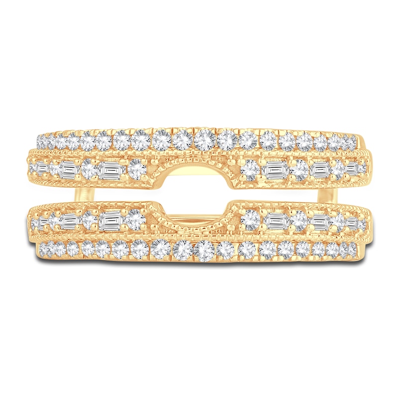 Main Image 3 of Diamond Double Row Enhancer Band 1/2 ct tw Round/Baguette 14K Yellow Gold