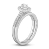 Thumbnail Image 2 of Diamond Double Halo Bridal Set 1/2 ct tw Oval/Round 14K White Gold