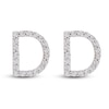 Thumbnail Image 1 of Diamond Letter D Earrings 1/10 ct tw Round 14K Yellow Gold