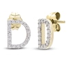 Thumbnail Image 2 of Diamond Letter D Earrings 1/10 ct tw Round 14K Yellow Gold