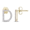 Thumbnail Image 3 of Diamond Letter D Earrings 1/10 ct tw Round 14K Yellow Gold