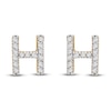 Thumbnail Image 1 of Diamond Letter H Earrings 1/10 ct tw Round 14K Yellow Gold