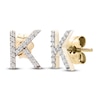 Thumbnail Image 2 of Diamond Letter K Earrings 1/10 ct tw Round 14K Yellow Gold