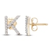 Thumbnail Image 3 of Diamond Letter K Earrings 1/10 ct tw Round 14K Yellow Gold