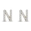 Thumbnail Image 1 of Diamond Letter N Earrings 1/10 ct tw Round 14K Yellow Gold
