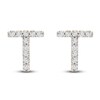 Thumbnail Image 1 of Diamond Letter T Earrings 1/10 ct tw Round 14K Yellow Gold