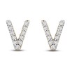 Thumbnail Image 1 of Diamond Letter V Earrings 1/10 ct tw Round 14K Yellow Gold