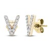 Thumbnail Image 2 of Diamond Letter V Earrings 1/10 ct tw Round 14K Yellow Gold