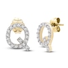 Thumbnail Image 2 of Diamond Letter Q Earrings 1/10 ct tw Round 14K Yellow Gold