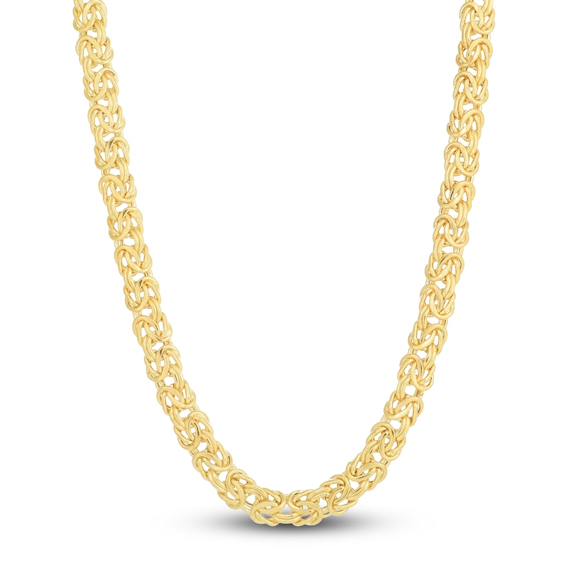 Main Image 1 of Solid Byzantine Chain Necklace 14K Yellow Gold 20" 7.2mm