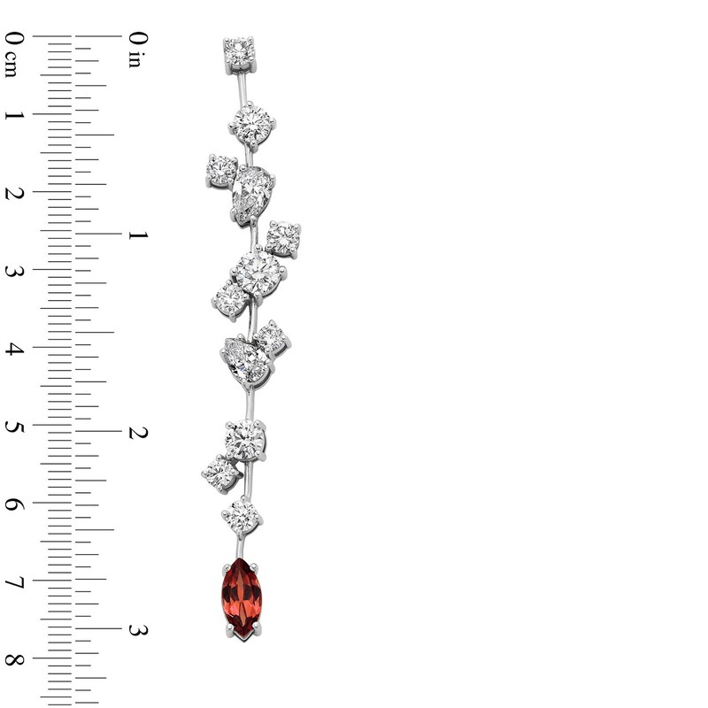 Main Image 3 of Jared Atelier Natural Marquise-Cut Garnet & Diamond Drop Earrings 8-3/8 ct tw Platinum
