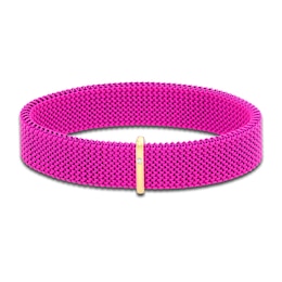 ZYDO Pink Stretch Bracelet 18K Yellow Gold/Stainless Steel 6.5&quot;