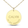 Thumbnail Image 1 of Men's High-Polish Personalized Name & Number Pendant Necklace 14K Yellow Gold 22"