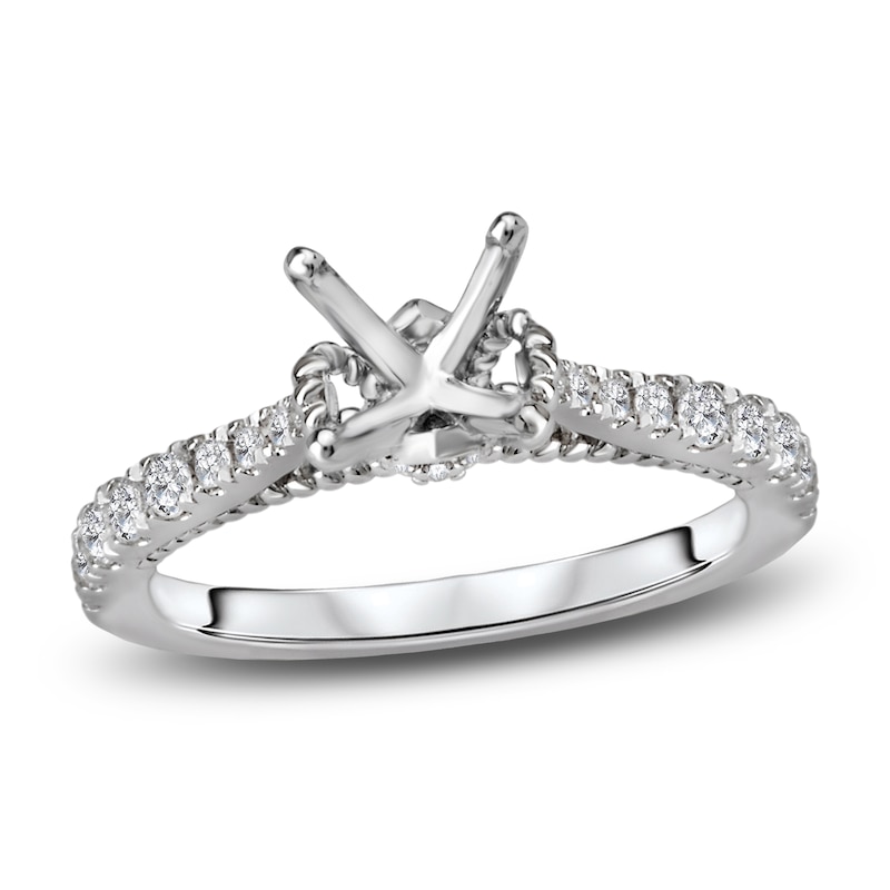 Main Image 1 of Diamond Engagement Ring Setting 1/3 ct tw Round Platinum