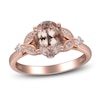 Thumbnail Image 0 of Oval-Cut Natural Morganite & Diamond Milgrain Engagement Ring 1/4 ct tw 14K Rose Gold