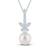 Thumbnail Image 1 of Pnina Tornai Diamond & Freshwater Cultured Pearl Butterfly Pendant Necklace 1/6 ct tw 14K White Gold
