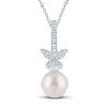 Thumbnail Image 0 of Pnina Tornai Diamond & Freshwater Cultured Pearl Butterfly Pendant Necklace 1/6 ct tw 14K White Gold