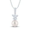 Thumbnail Image 2 of Pnina Tornai Diamond & Freshwater Cultured Pearl Butterfly Pendant Necklace 1/6 ct tw 14K White Gold