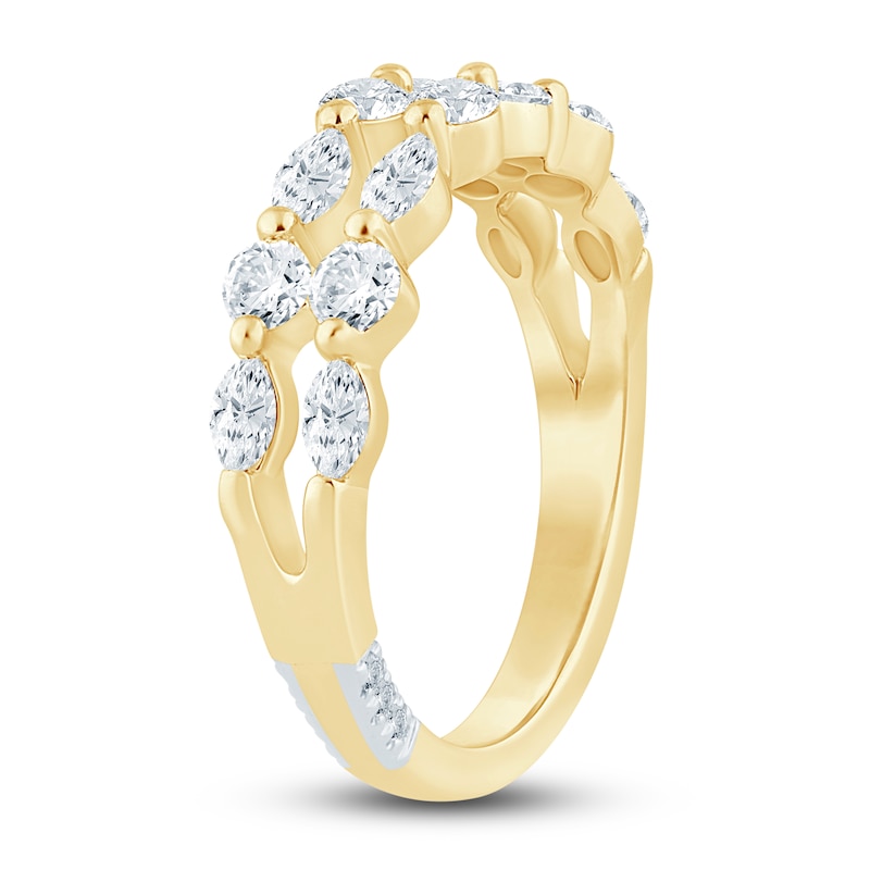 Main Image 2 of Pnina Tornai Round & Marquise-Cut Diamond Double Halo Wedding Band 1 ct tw 14K Yellow Gold