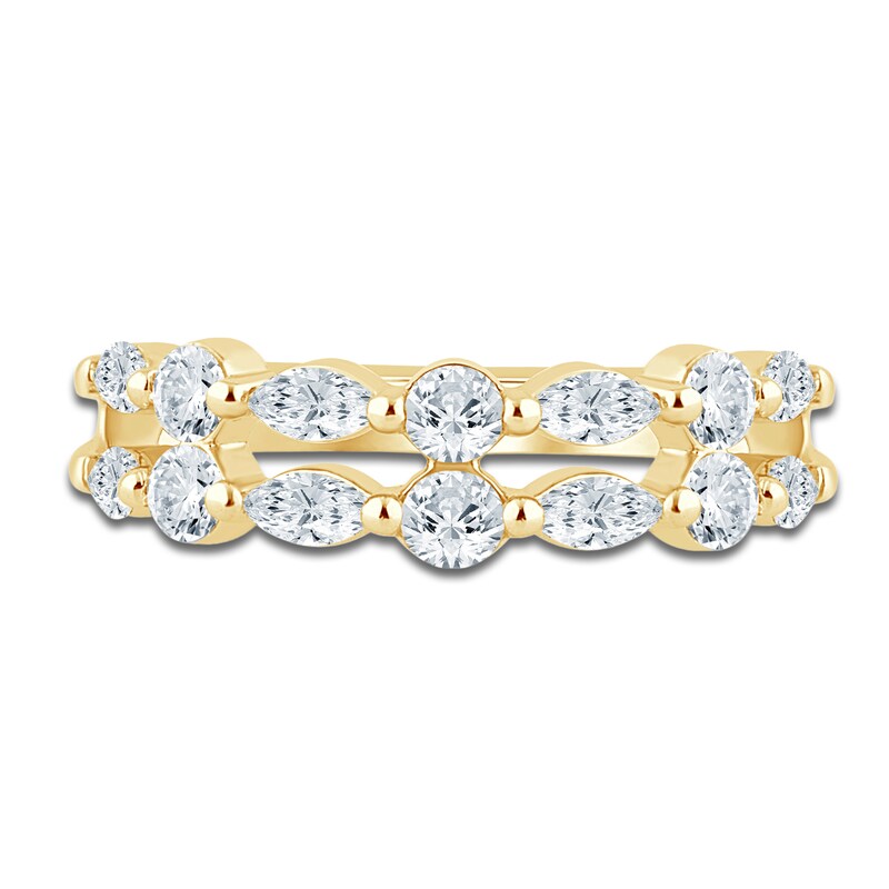 Main Image 3 of Pnina Tornai Round & Marquise-Cut Diamond Double Halo Wedding Band 1 ct tw 14K Yellow Gold