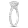 Thumbnail Image 2 of Lab-Grown Diamond Oval & Half Moon-Cut Three-Stone Engagement Ring 3 ct tw 14K White Gold