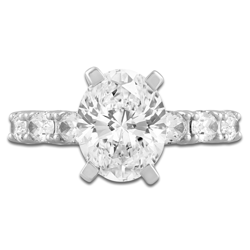 Main Image 3 of Lab-Grown Diamond Oval-Cut  Engagement Ring 4-1/2 ct tw 14K White Gold