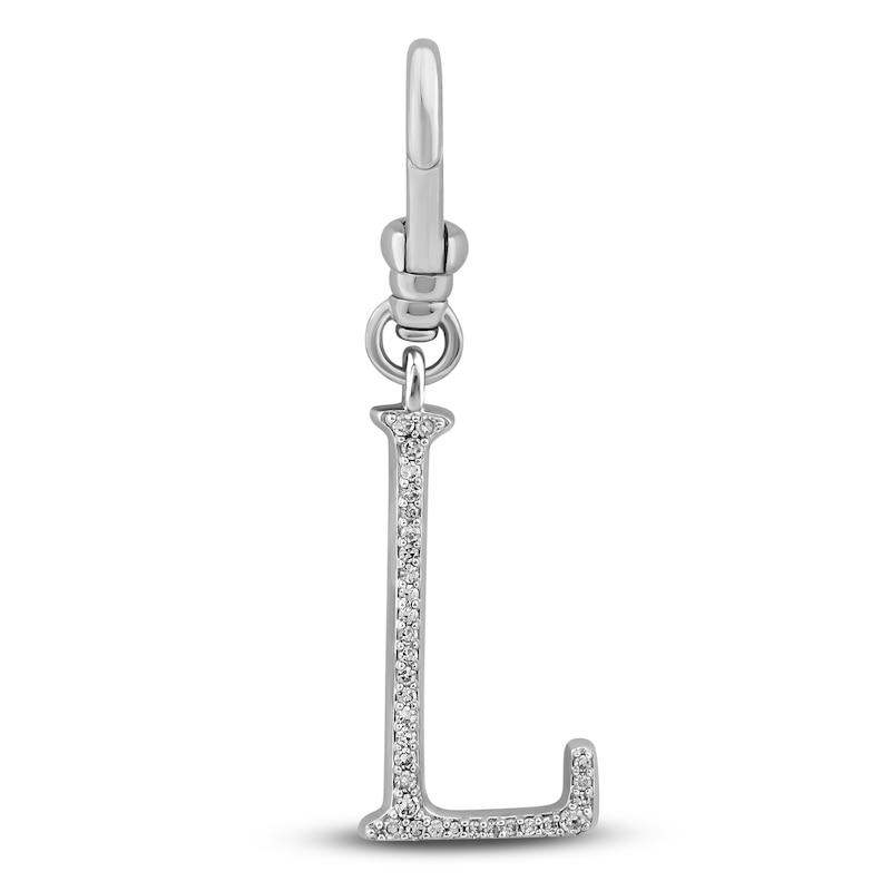 Charm'd by Lulu Frost Diamond Letter L Charm 1/15 ct tw Pavé Round 10K White Gold