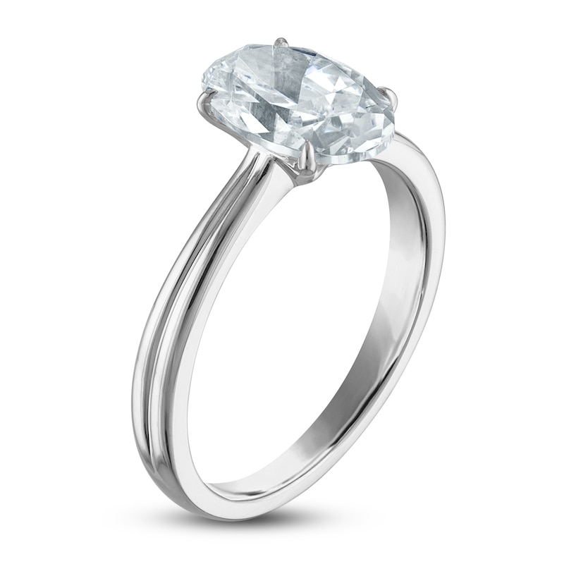 Main Image 2 of Certified Oval Diamond Solitaire Engagement Ring 1-1/2 ct tw 14K White Gold (I/I1)
