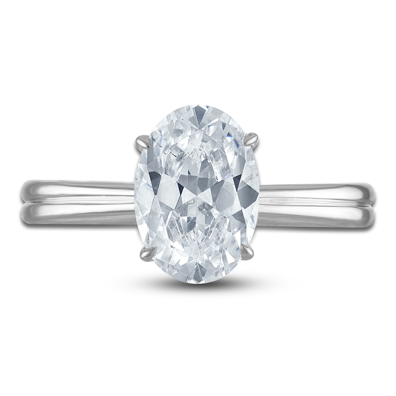 Main Image 3 of Certified Oval Diamond Solitaire Engagement Ring 1-1/2 ct tw 14K White Gold (I/I1)