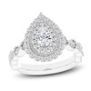 Thumbnail Image 1 of Brilliant Moments Pear-Shaped Scalloped Halo Engagement Ring 1 ct tw 14K White Gold