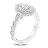 Thumbnail Image 2 of Brilliant Moments Pear-Shaped Scalloped Halo Engagement Ring 1 ct tw 14K White Gold
