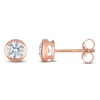 Thumbnail Image 1 of Certified Round-Cut Diamond Bezel-Set Solitaire Stud Earrings 3/4 ct tw 14K Rose Gold (I1/I)