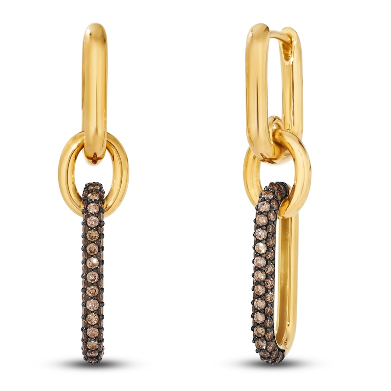 Main Image 2 of Le Vian Diamond Link Drop Earrings 1/2 ct tw 14K Honey Gold
