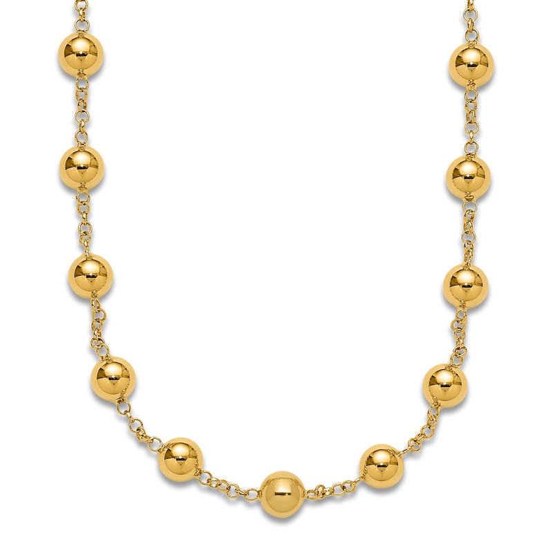 Main Image 1 of Blue Nile X Jared Bead Station Necklace 14K Yellow Gold 18"