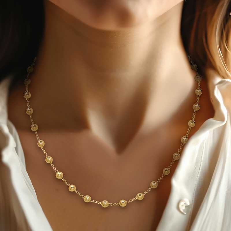 Main Image 4 of Blue Nile X Jared Bead Station Necklace 14K Yellow Gold 18"