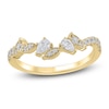 Thumbnail Image 1 of Certified Pear & Round-Cut Diamond Scatter Contour Anniversary Ring 3/8 ct tw 14K Yellow Gold