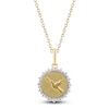Thumbnail Image 1 of Diamond Dove Medallion Necklace 1/4 ct tw 10K Yellow Gold 18"