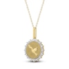 Thumbnail Image 2 of Diamond Dove Medallion Necklace 1/4 ct tw 10K Yellow Gold 18"