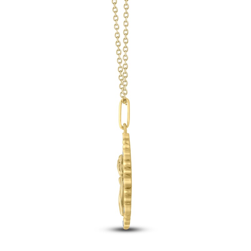 Main Image 3 of Daffodil Birth Flower Diamond Necklace 1/4 ct tw 10K Yellow Gold 18"