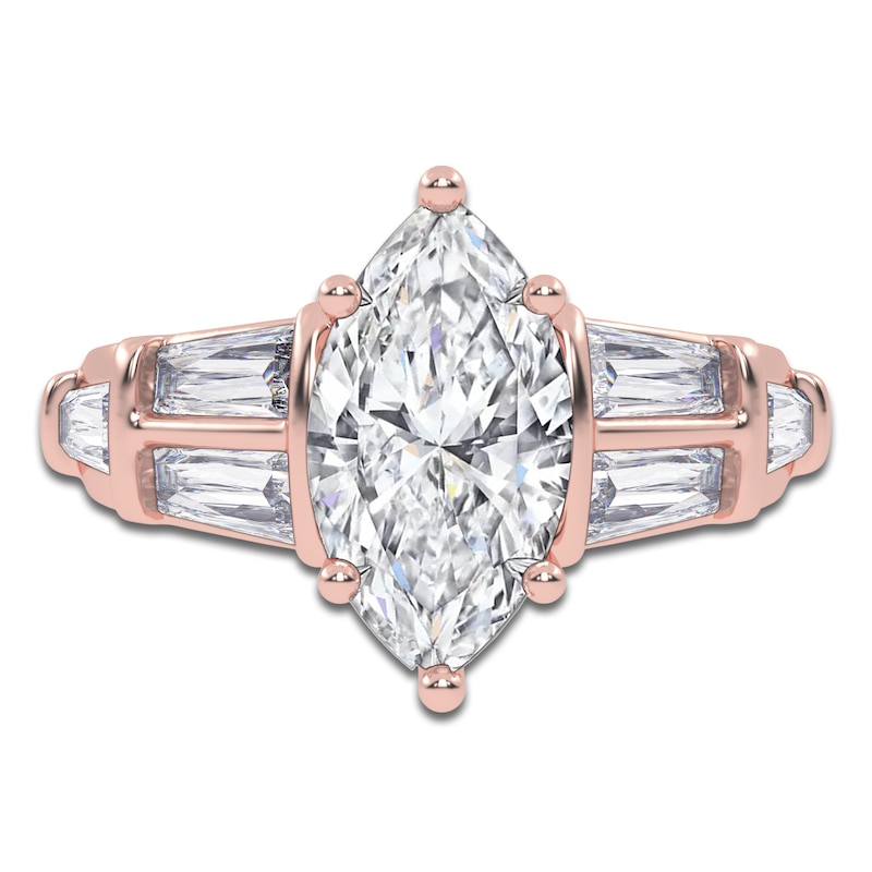 Main Image 3 of Marquise-Cut Created By Jared Studio Lab-Grown Diamond Engagement Ring 3-1/2 ct tw 14K Rose Gold