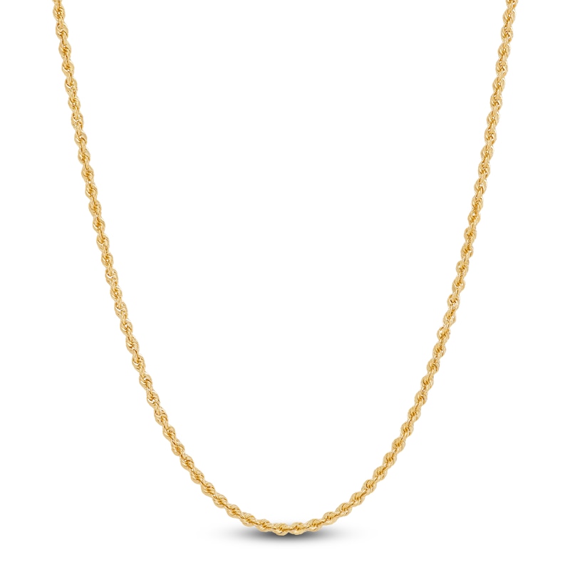 Main Image 1 of Solid Glitter Rope Chain 1.5mm 14K Yellow Gold 18"