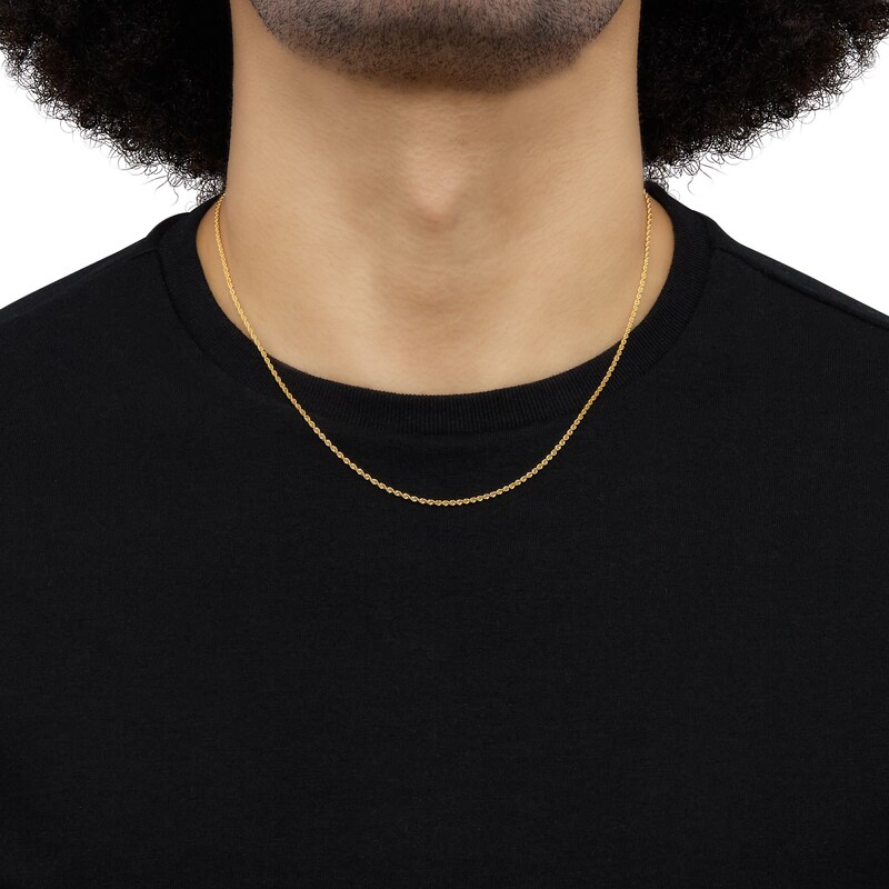 Main Image 4 of Solid Glitter Rope Chain 1.5mm 14K Yellow Gold 18"