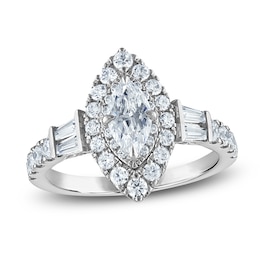 Vera Wang VOW Marquise-Cut Diamond Double Halo Engagement Ring 1-5/8 ct tw 14K White Gold